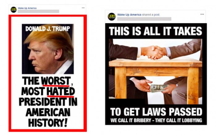 关于美国的虚假新闻截图