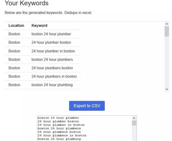 Bulk Keyword Generator